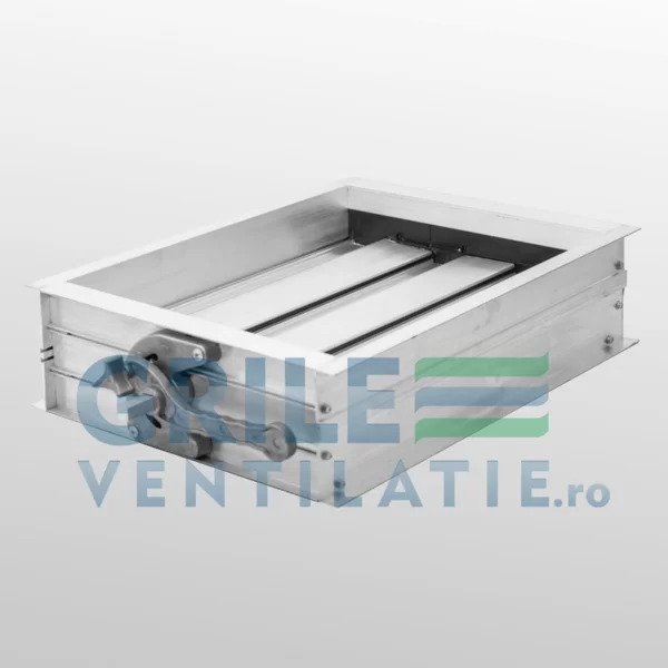Clapaeta de reglaj pentru tubulatura rectangulara permite reglarea volumului de aer