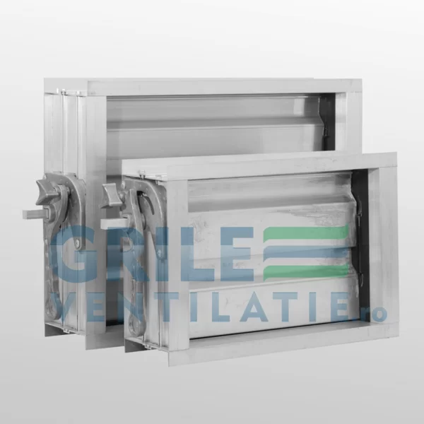 Clapaeta de reglaj pentru tubulatura rectangulara permite reglarea volumului de aer
